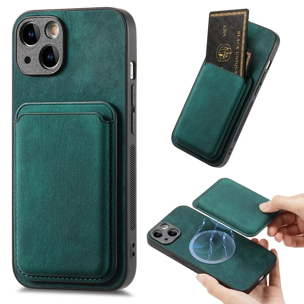 Vintage PU Leather Phone Case – Shockproof & Functional
