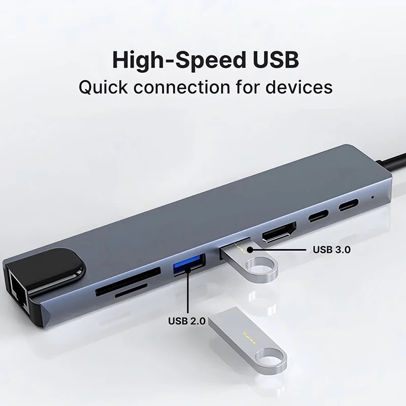 8-in-1 USB-C Hub – Expand Your Connectivity