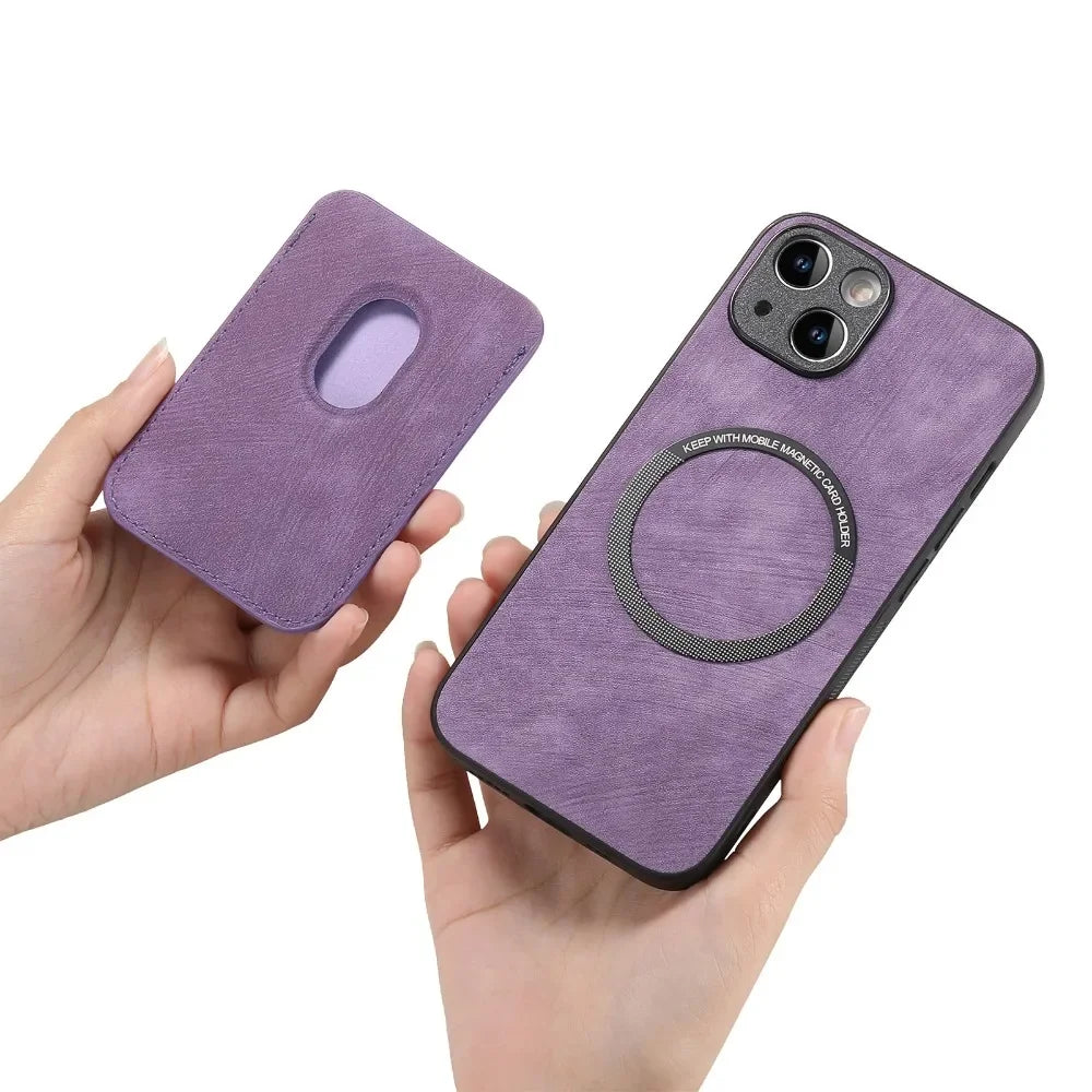 Vintage PU Leather Phone Case – Shockproof & Functional