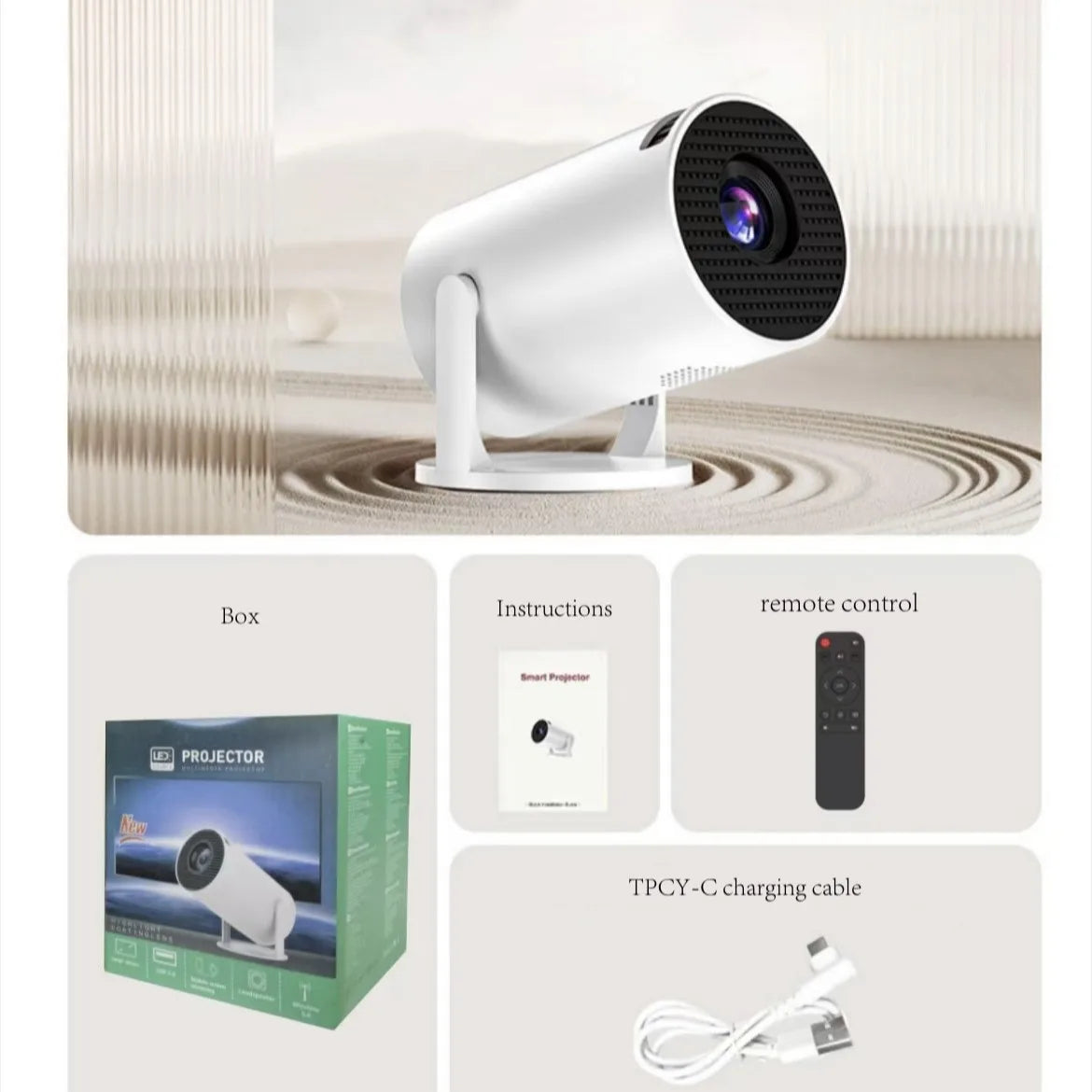 Mini Home Projector – Full HD, Bluetooth Compatible