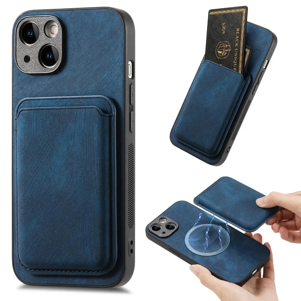 Vintage PU Leather Phone Case – Shockproof & Functional