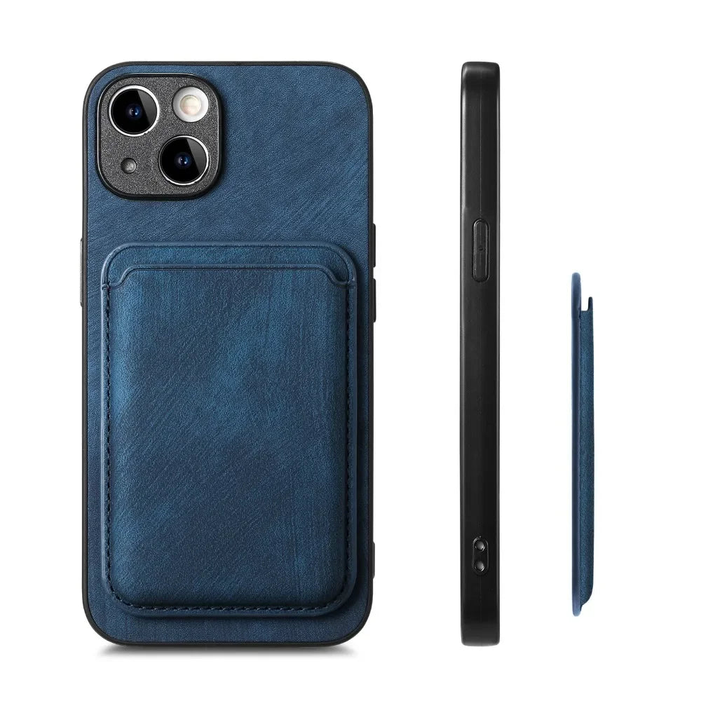 Vintage PU Leather Phone Case – Shockproof & Functional