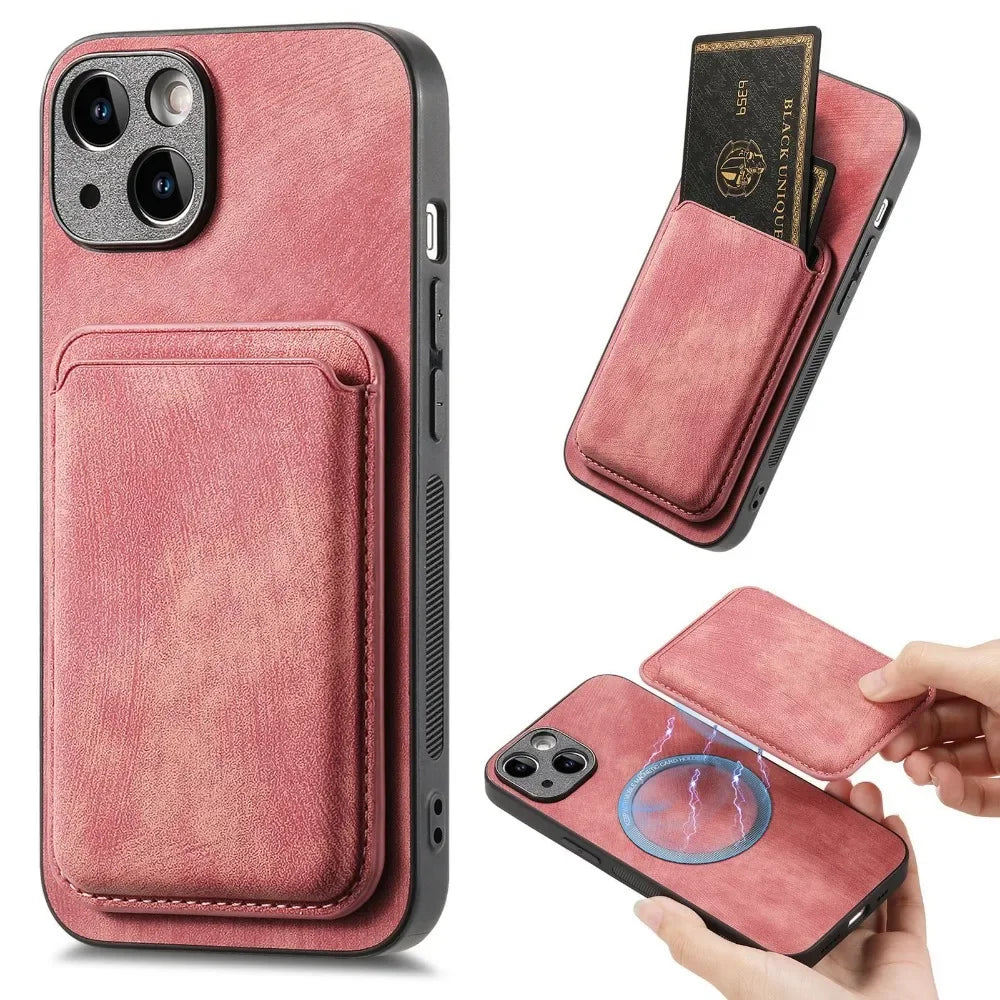 Vintage PU Leather Phone Case – Shockproof & Functional