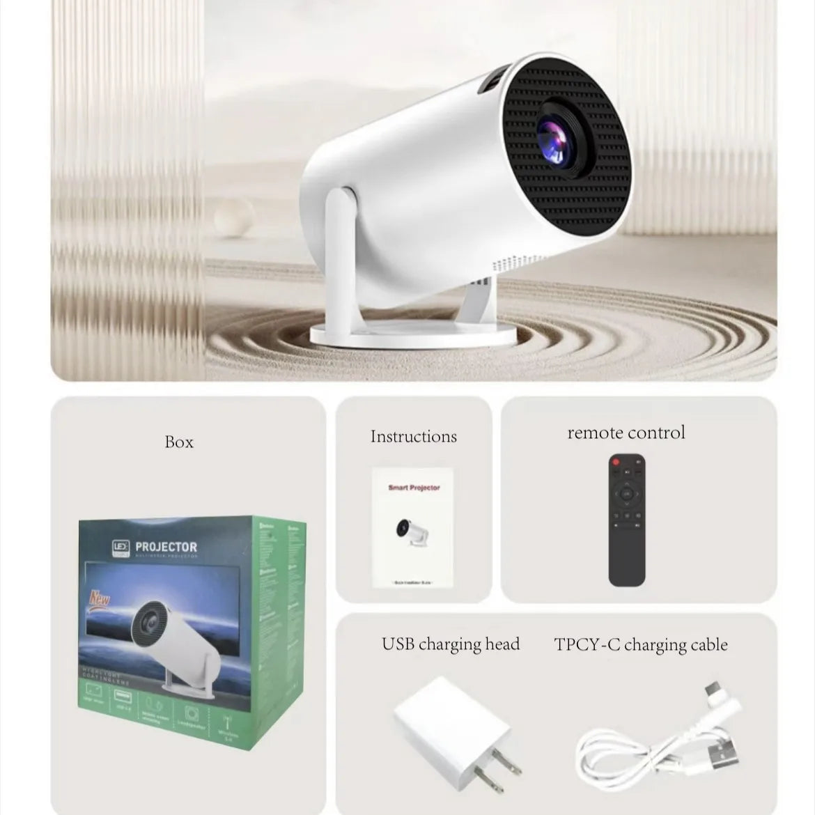 Mini Home Projector – Full HD, Bluetooth Compatible